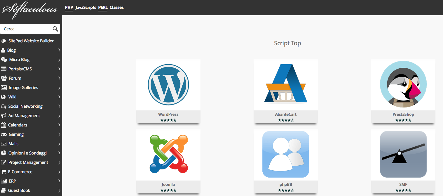 softaculous cpanel