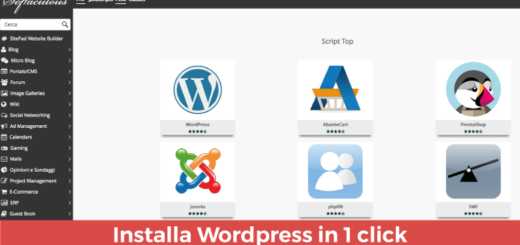 wordpress softaculous installazione